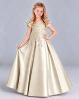 Champagne Ball Gown Girls Formal Dress Front