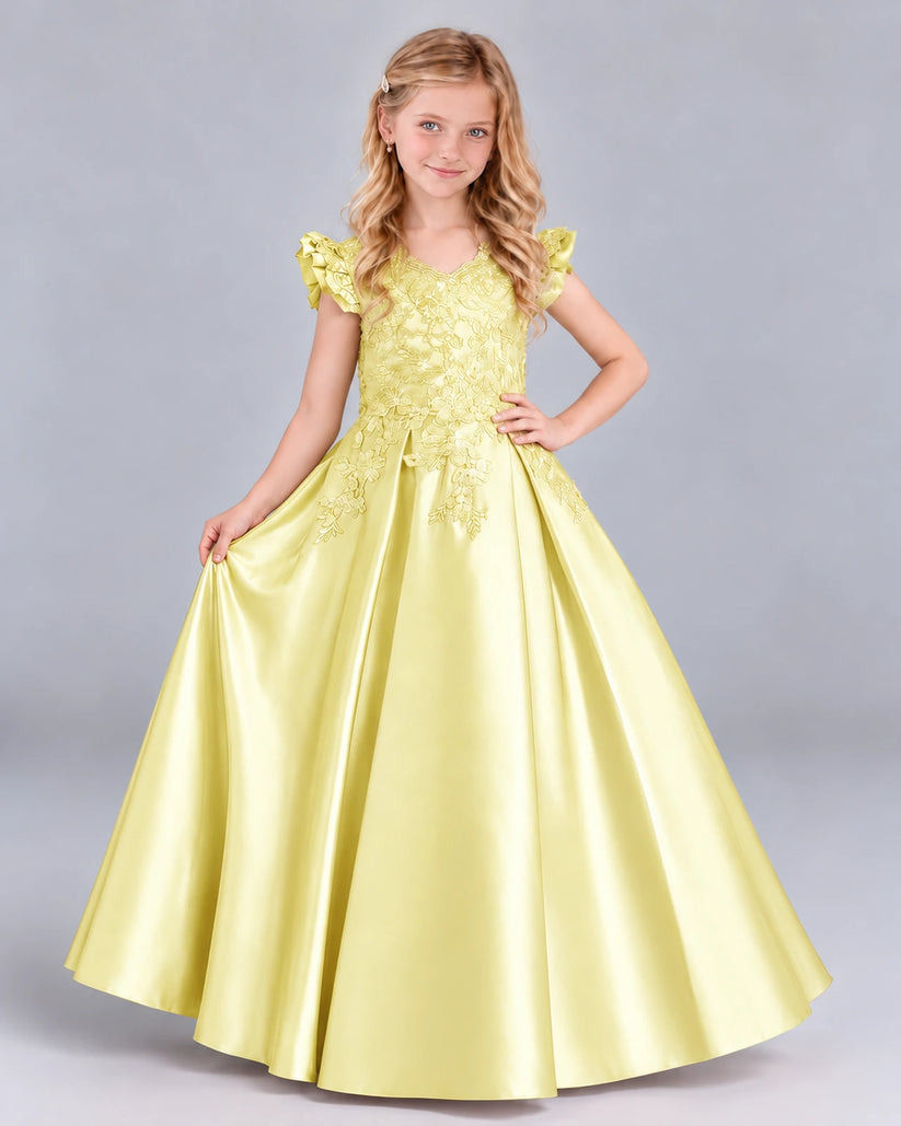 Daffodil Ball Gown Girls Formal Dress Front
