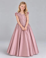 Dusty Rose Ball Gown Girls Formal Dress Pose [Shared]