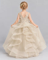 Champagne Ball Gown First Communion Dress Back [Shared]