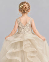Champagne Ball Gown First Communion Dress Back_Detail [Shared]