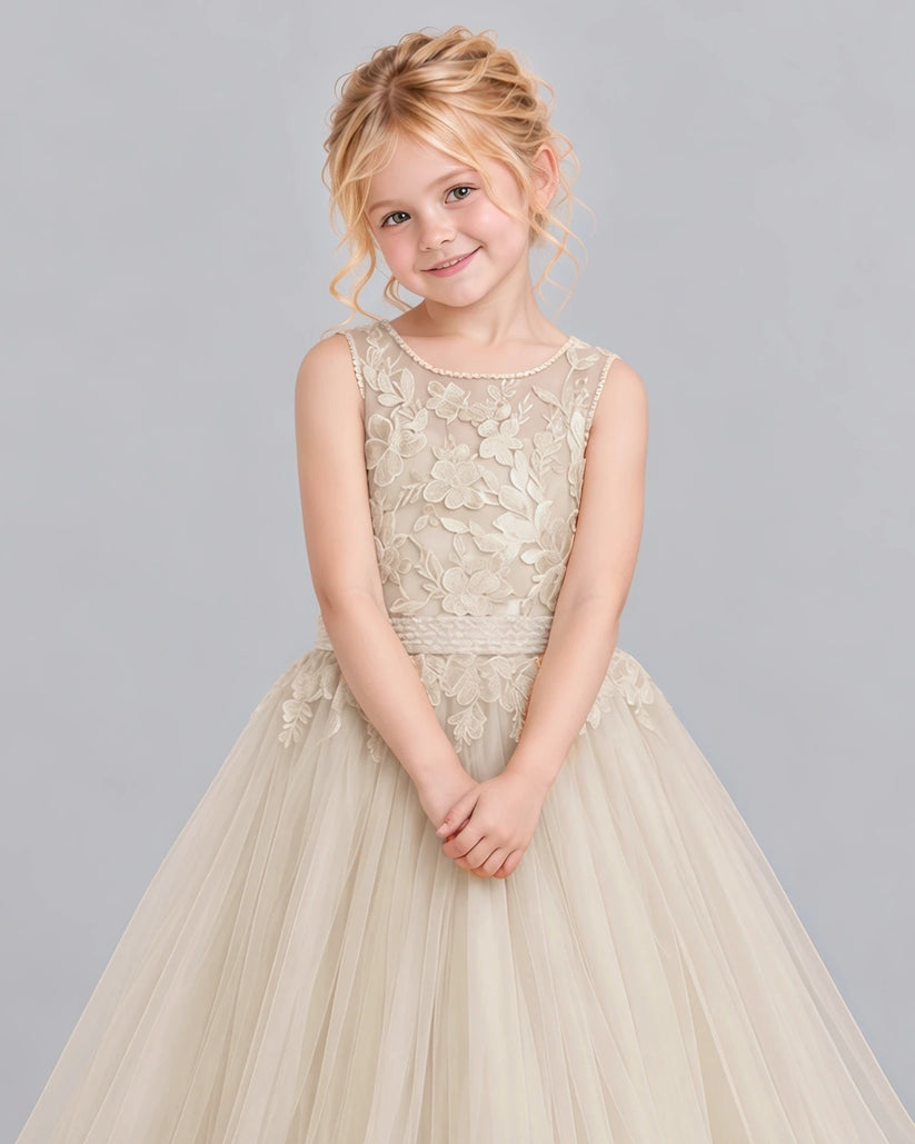 Champagne Ball Gown First Communion Dress Detail [Shared]