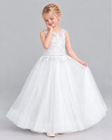 White Ball Gown First Communion Dress Front