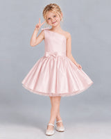 Blush Pink A-line Girls Formal Dress Front
