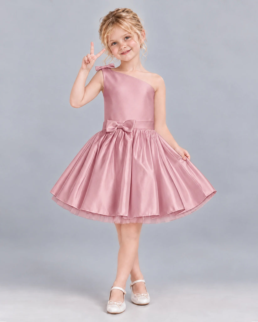 Dusty Rose A-line Girls Formal Dress Front