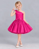 Hot Pink A-line Girls Formal Dress Front