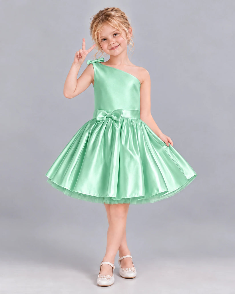 Mint Green A-line Girls Formal Dress Front