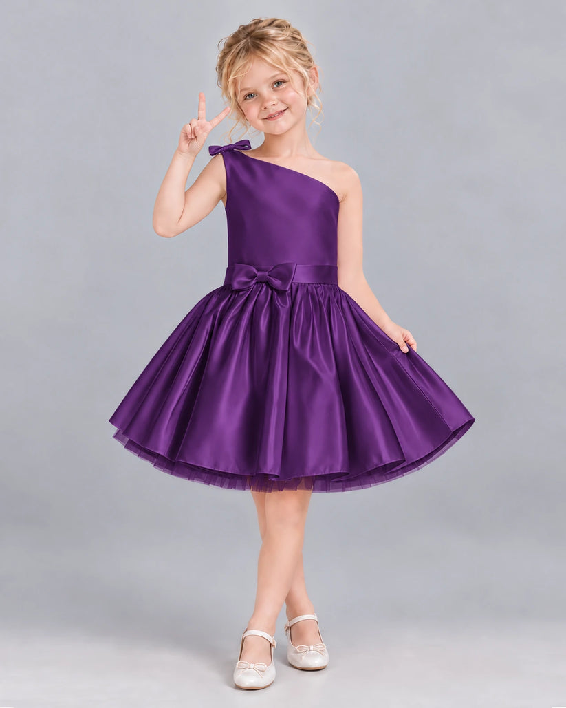 Purple A-line Girls Formal Dress Front