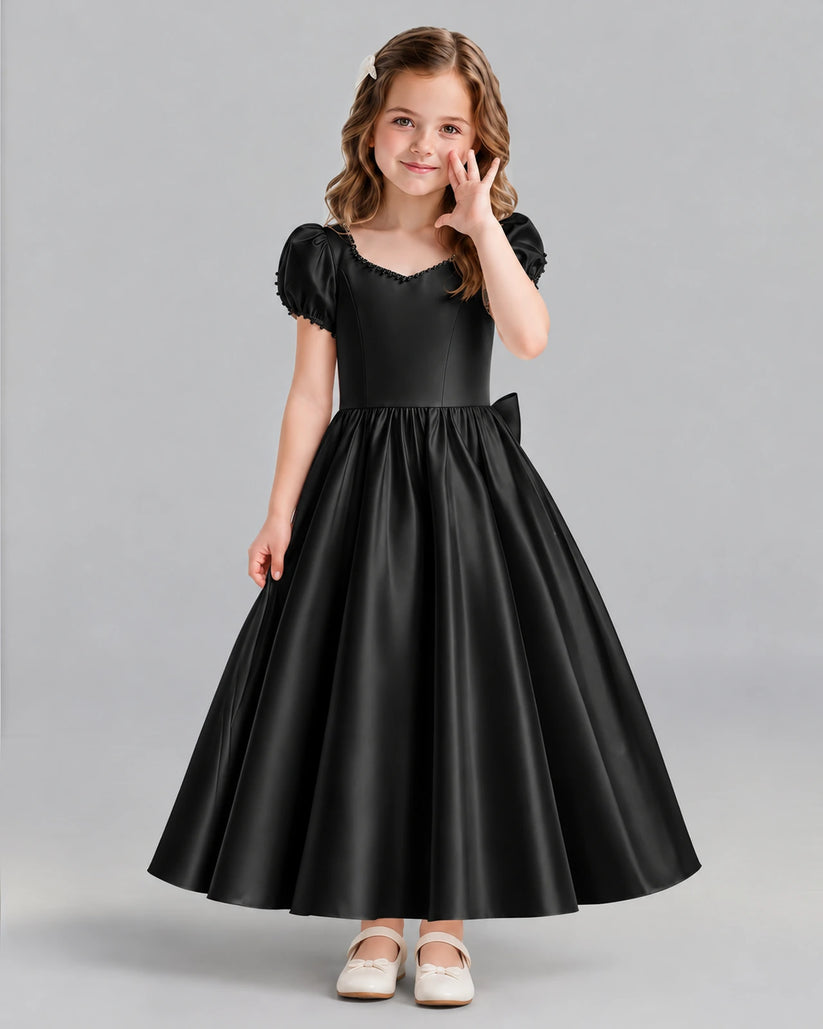 Black Ball Gown Girls Formal Dress Front