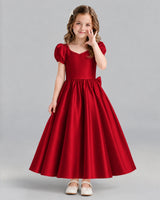 Burgundy Ball Gown Girls Formal Dress Front
