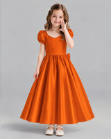 Burnt Orange Ball Gown Girls Formal Dress Front