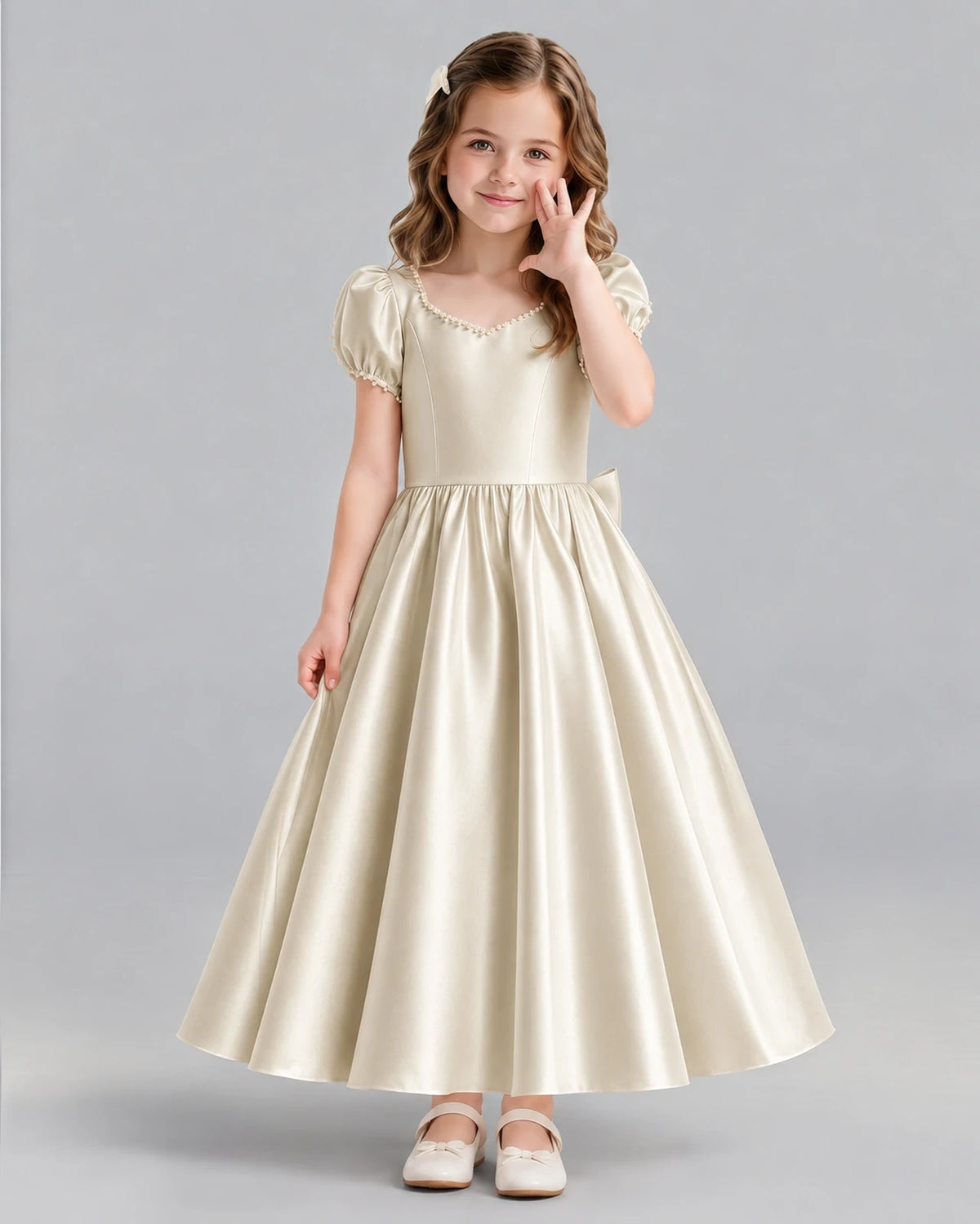 Champagne Ball Gown Girls Formal Dress Front
