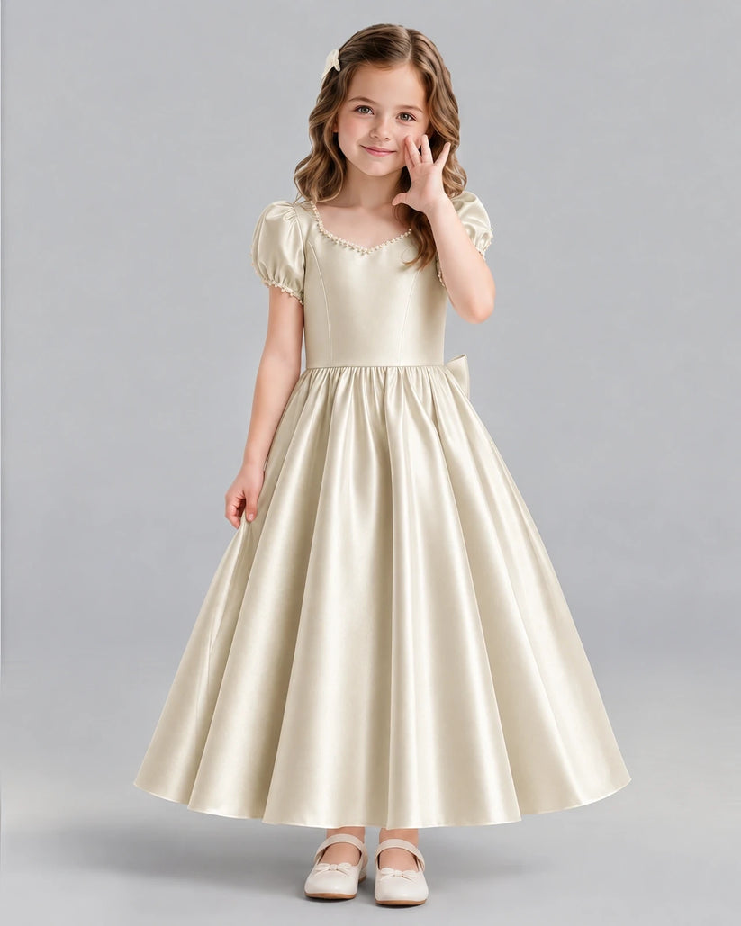 Champagne Ball Gown Girls Formal Dress Front