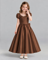 Chocolate Ball Gown Girls Formal Dress Front