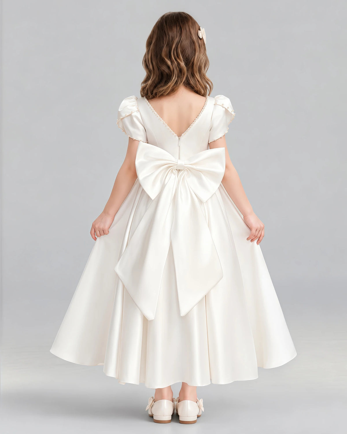 Ivory Ball Gown Girls Formal Dress Back [Shared]