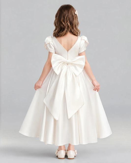 Ivory Ball Gown Girls Formal Dress Back [Shared]