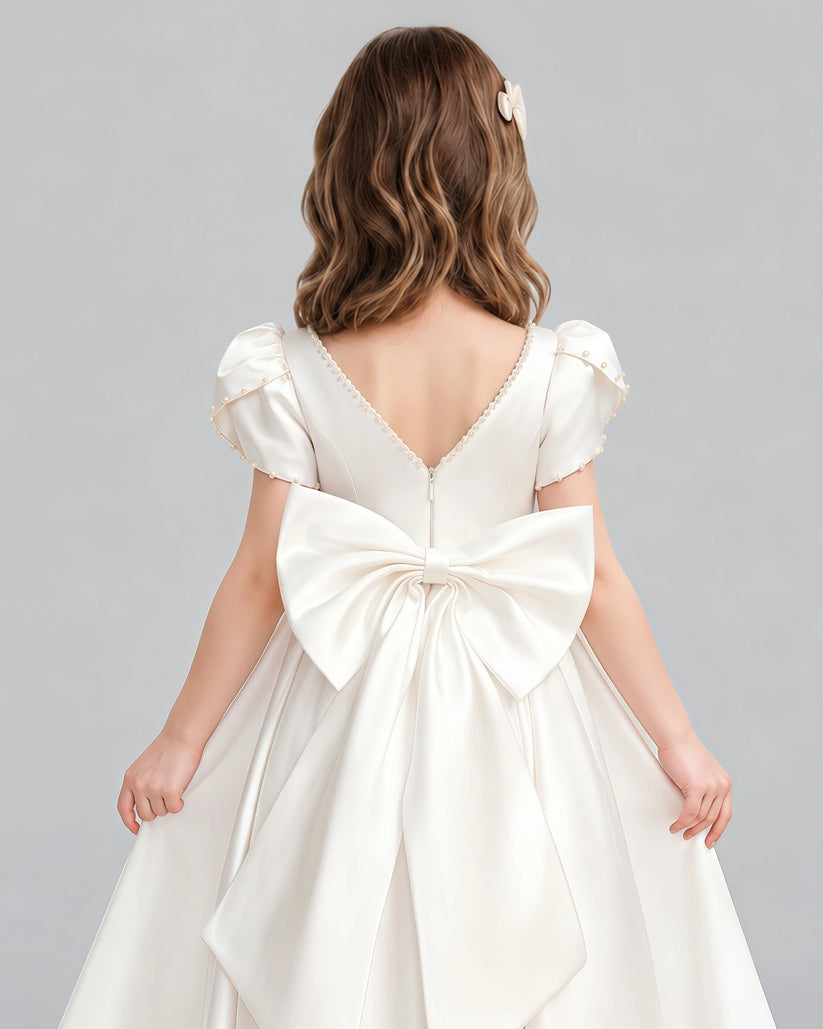Ivory Ball Gown Girls Formal Dress Back_Detail [Shared]