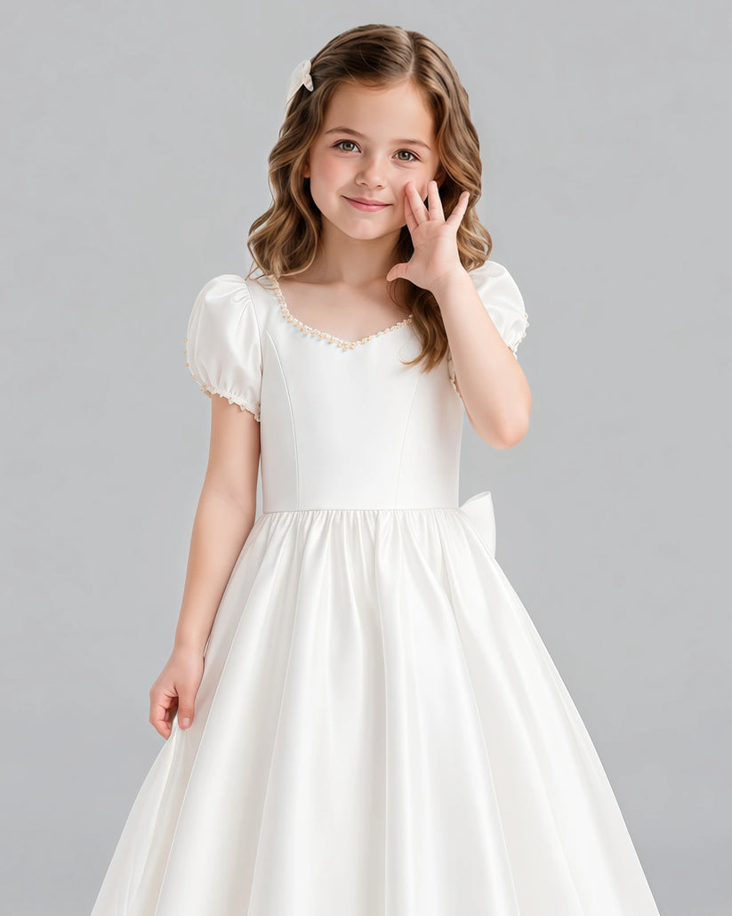 Ivory Ball Gown Girls Formal Dress Detail [Shared]