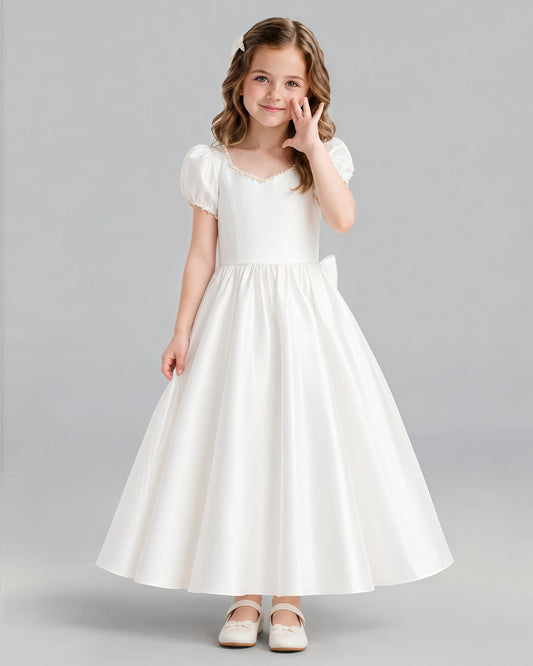 Ivory Ball Gown Girls Formal Dress Front