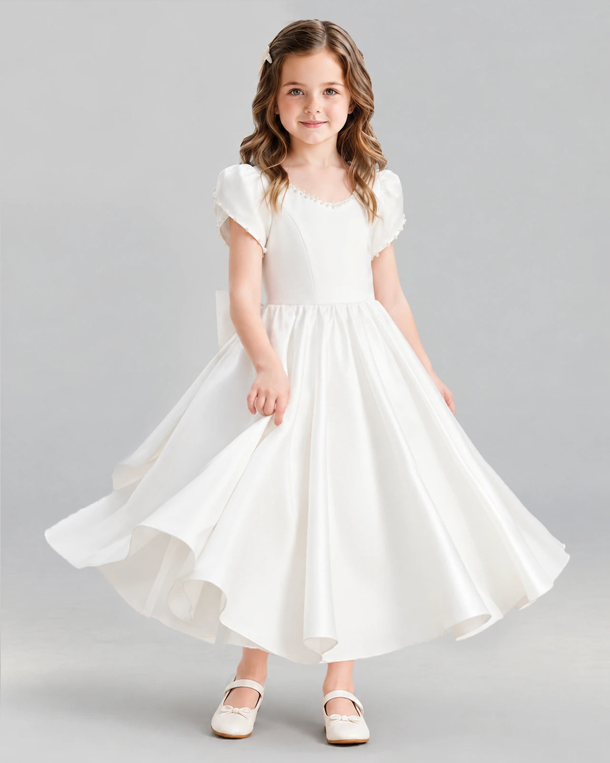 Ivory Ball Gown Girls Formal Dress Side [Shared]