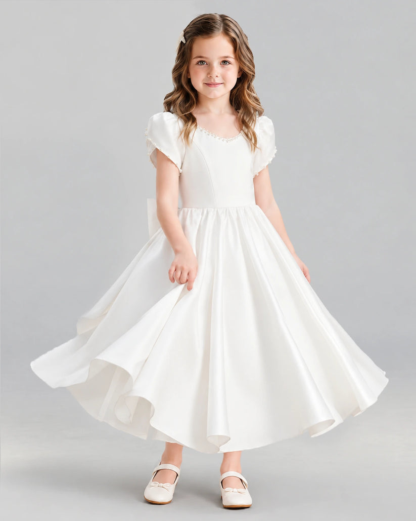 Ivory Ball Gown Girls Formal Dress Side [Shared]