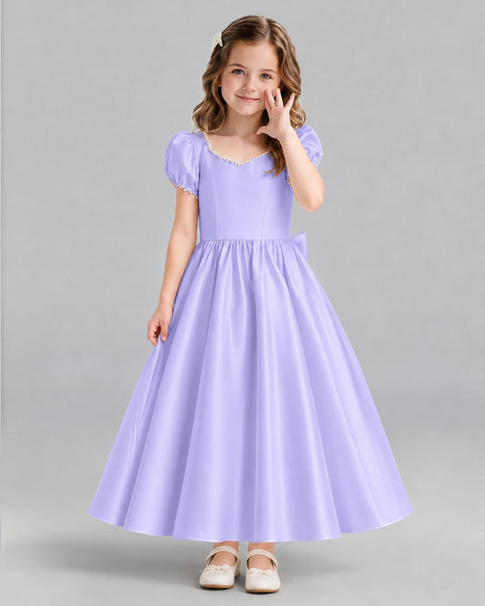 Lavender Ball Gown Girls Formal Dress Front