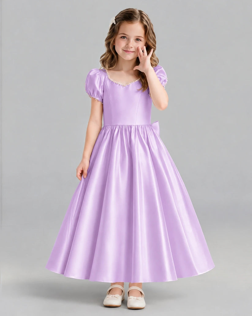 Lilac Ball Gown Girls Formal Dress Front