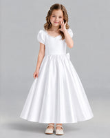 White Ball Gown Girls Formal Dress Front