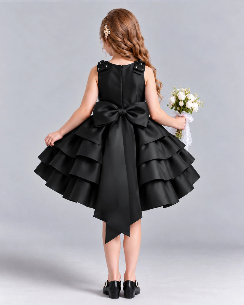 Black Ball Gown Girls Formal Dress Back [Shared]