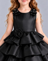 Black Ball Gown Girls Formal Dress Detail [Shared]