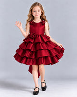 Burgundy Ball Gown Girls Formal Dress Front