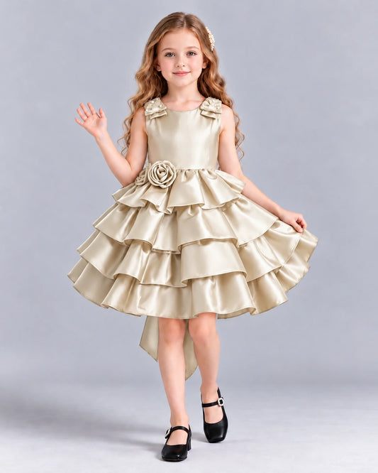 Champagne Ball Gown Girls Formal Dress Front