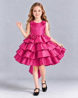 Hot Pink Ball Gown Girls Formal Dress Front