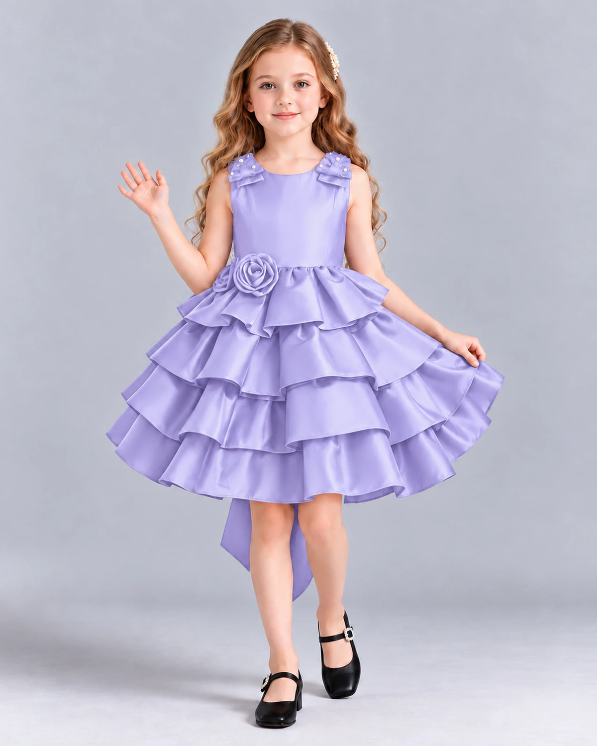 Lavender Ball Gown Girls Formal Dress Front