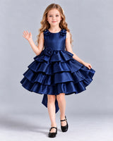 Navy Blue Ball Gown Girls Formal Dress Front