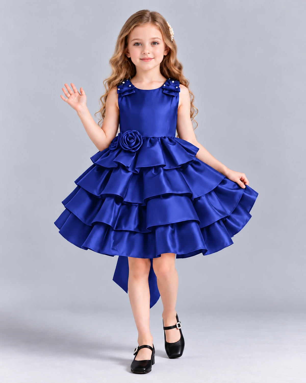 Royal Blue Ball Gown Girls Formal Dress Front