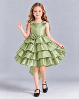 Sage Green Ball Gown Girls Formal Dress Front