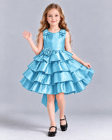 Sky Blue Ball Gown Girls Formal Dress Front