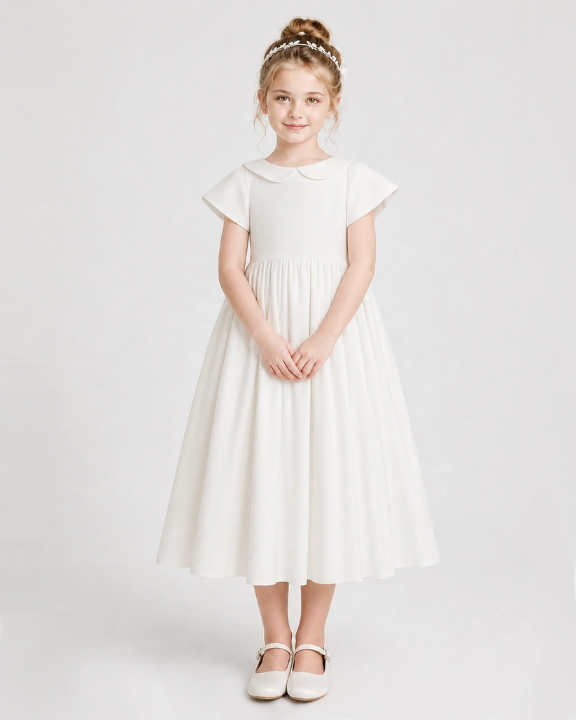 satin A-line flower girl dress [Shared]