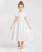 satin A-line flower girl dress Front View [Shared]