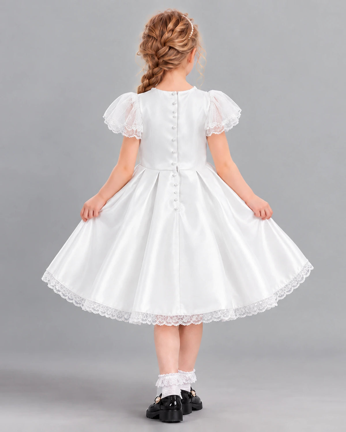 Ivory A-line Girls Formal Dress Back [Shared]