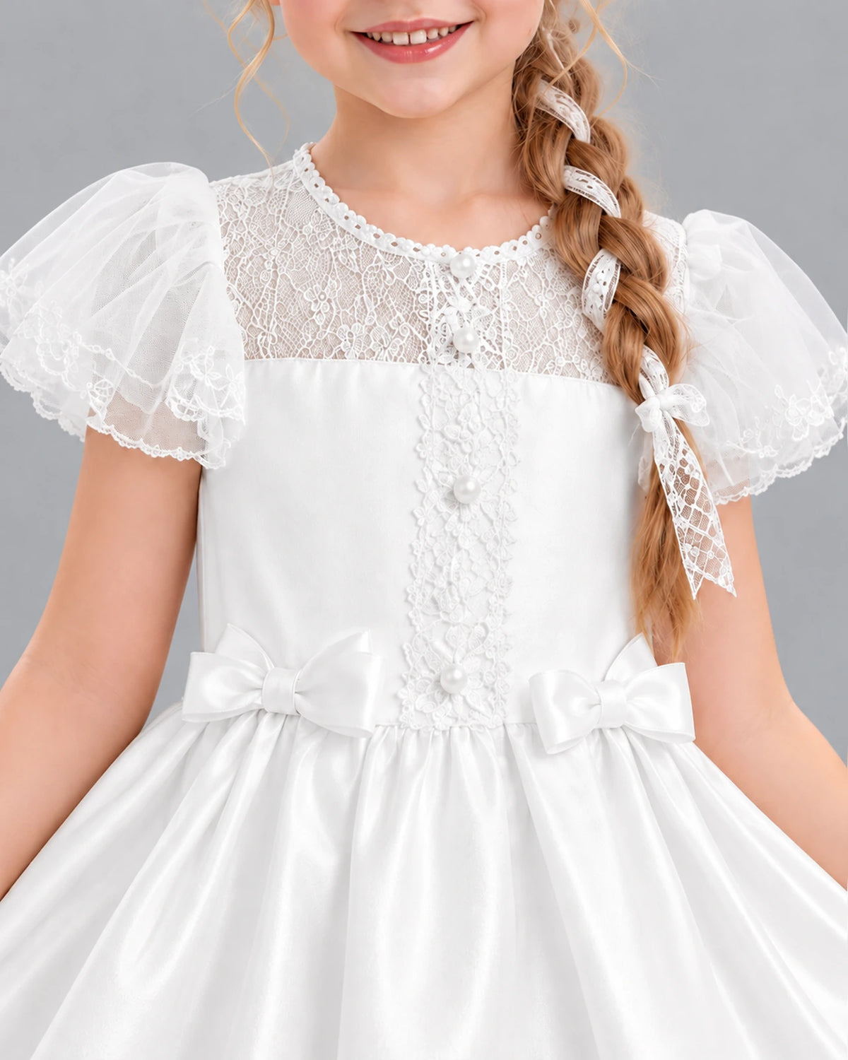 Ivory A-line Girls Formal Dress Detail [Shared]