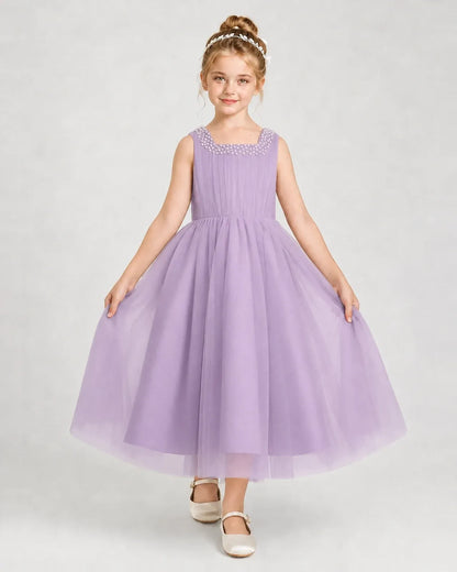Wisteria Tulle A-line Girls Formal Dress Front View