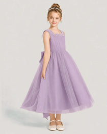 Wisteria Tulle A-line Girls Formal Dress Side View
