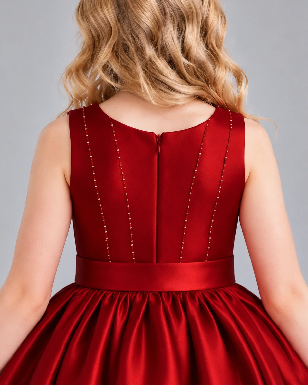 Burgundy Ball Gown Girls Formal Dress Back_Detail [Shared]