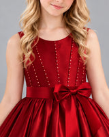 Burgundy Ball Gown Girls Formal Dress Detail [Shared]