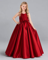 Burgundy Ball Gown Girls Formal Dress Front