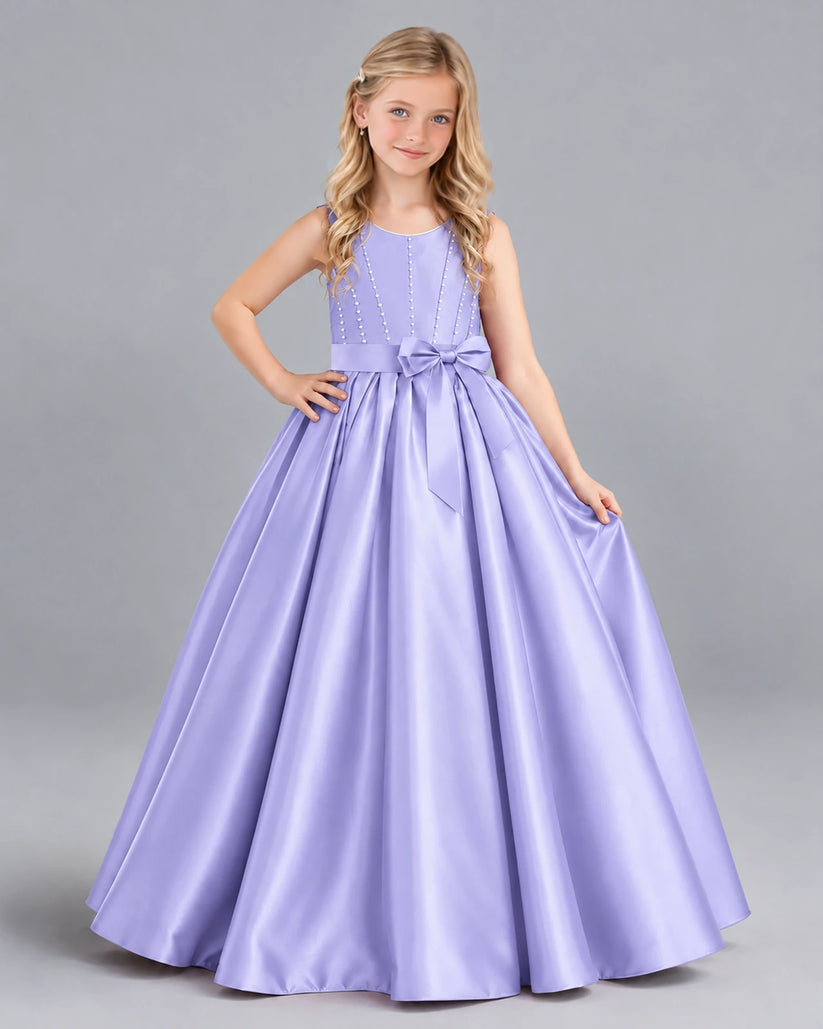 Lavender Ball Gown Girls Formal Dress Front