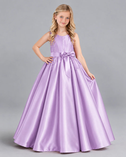 Lilac Ball Gown Girls Formal Dress Front