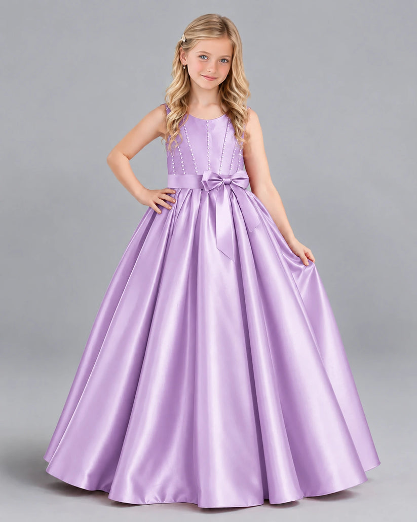 Lilac Ball Gown Girls Formal Dress Front